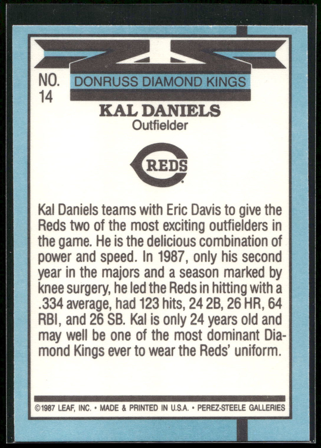 1988 Donruss #14 Kal Daniels