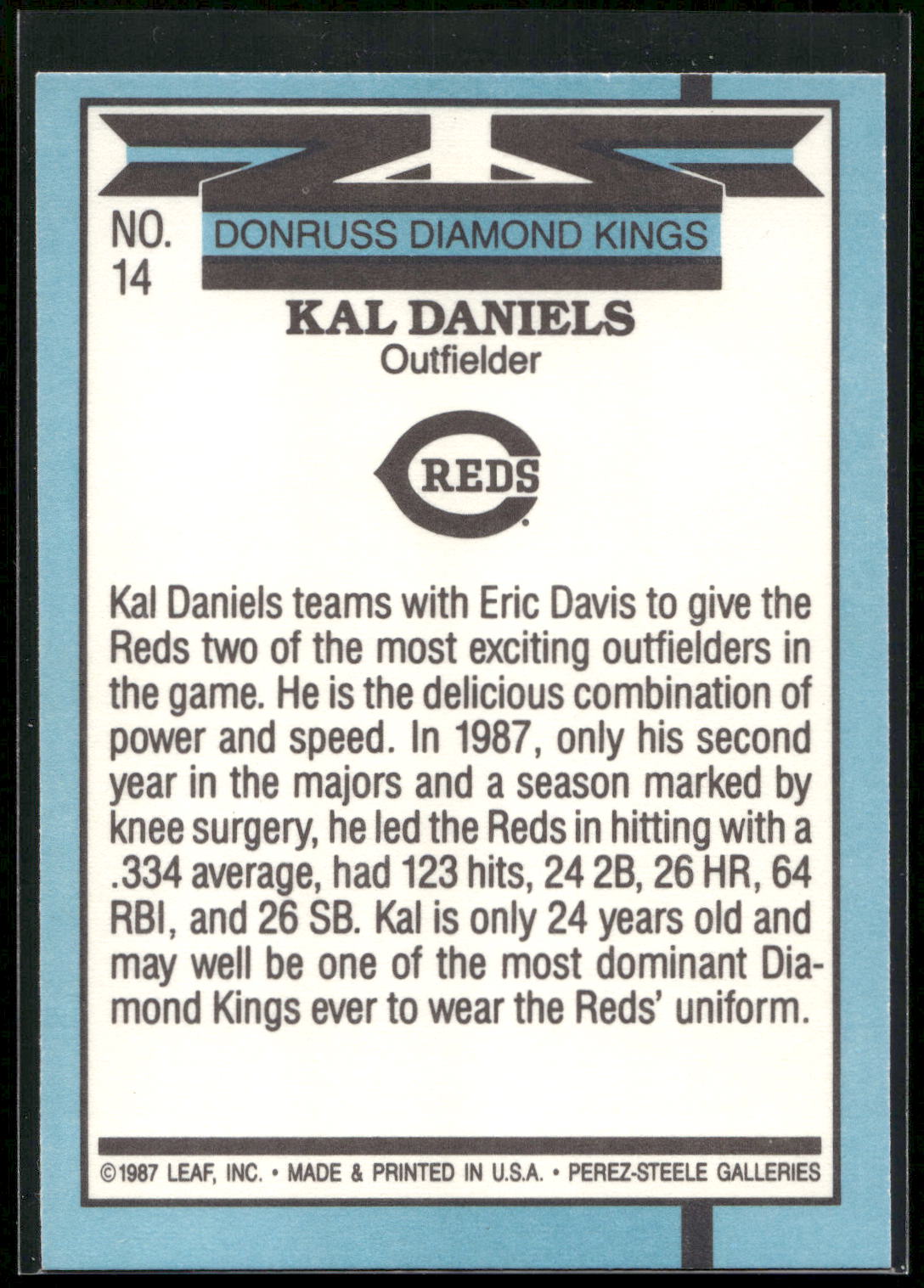 1988 Donruss #14 Kal Daniels