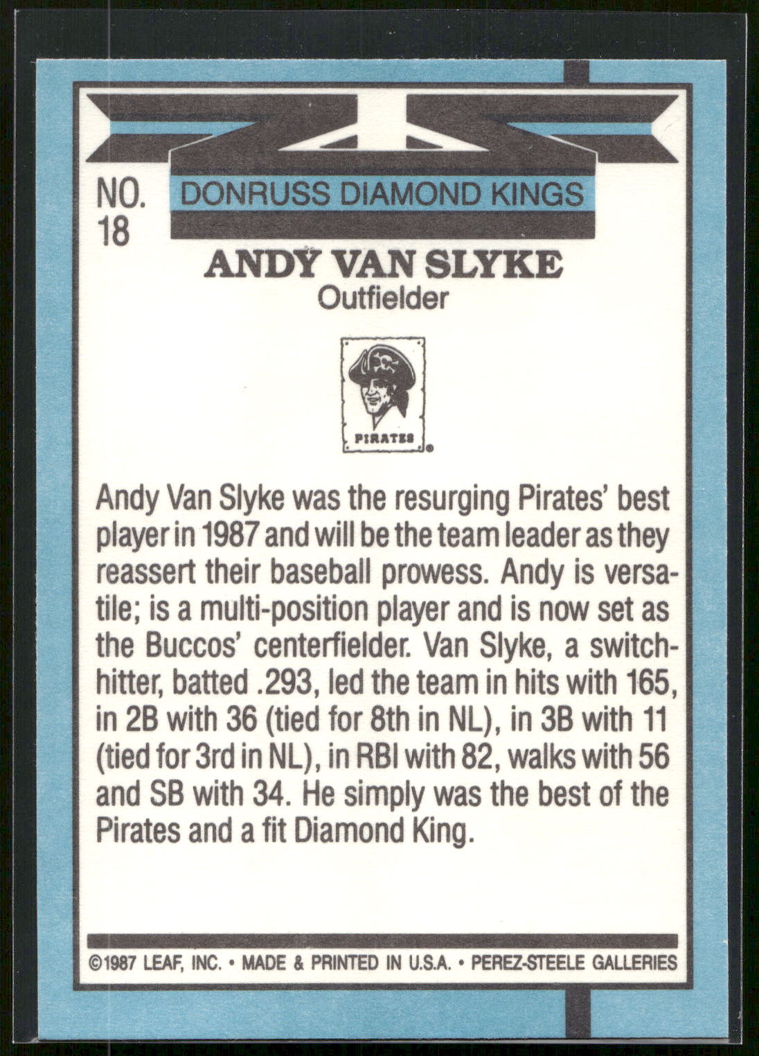 1988 Donruss #18 Andy Van Slyke