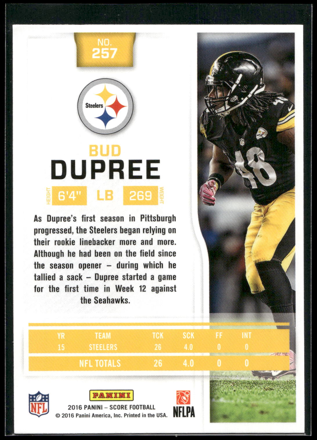 2016 Score #257 Bud Dupree