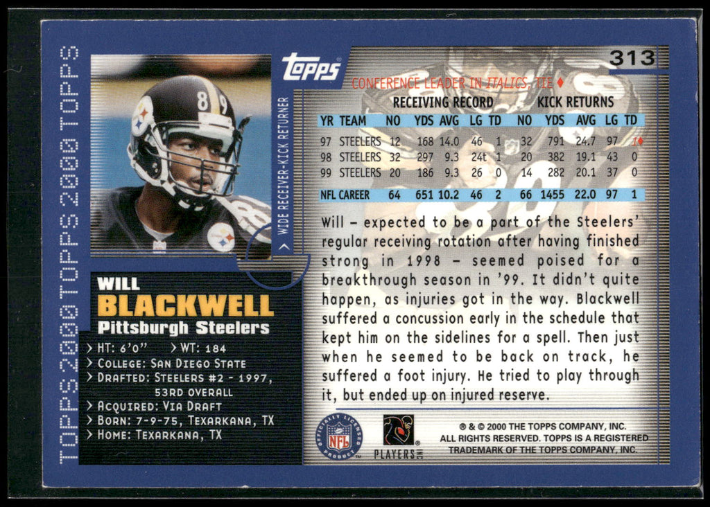 2000 Topps #313 Will Blackwell