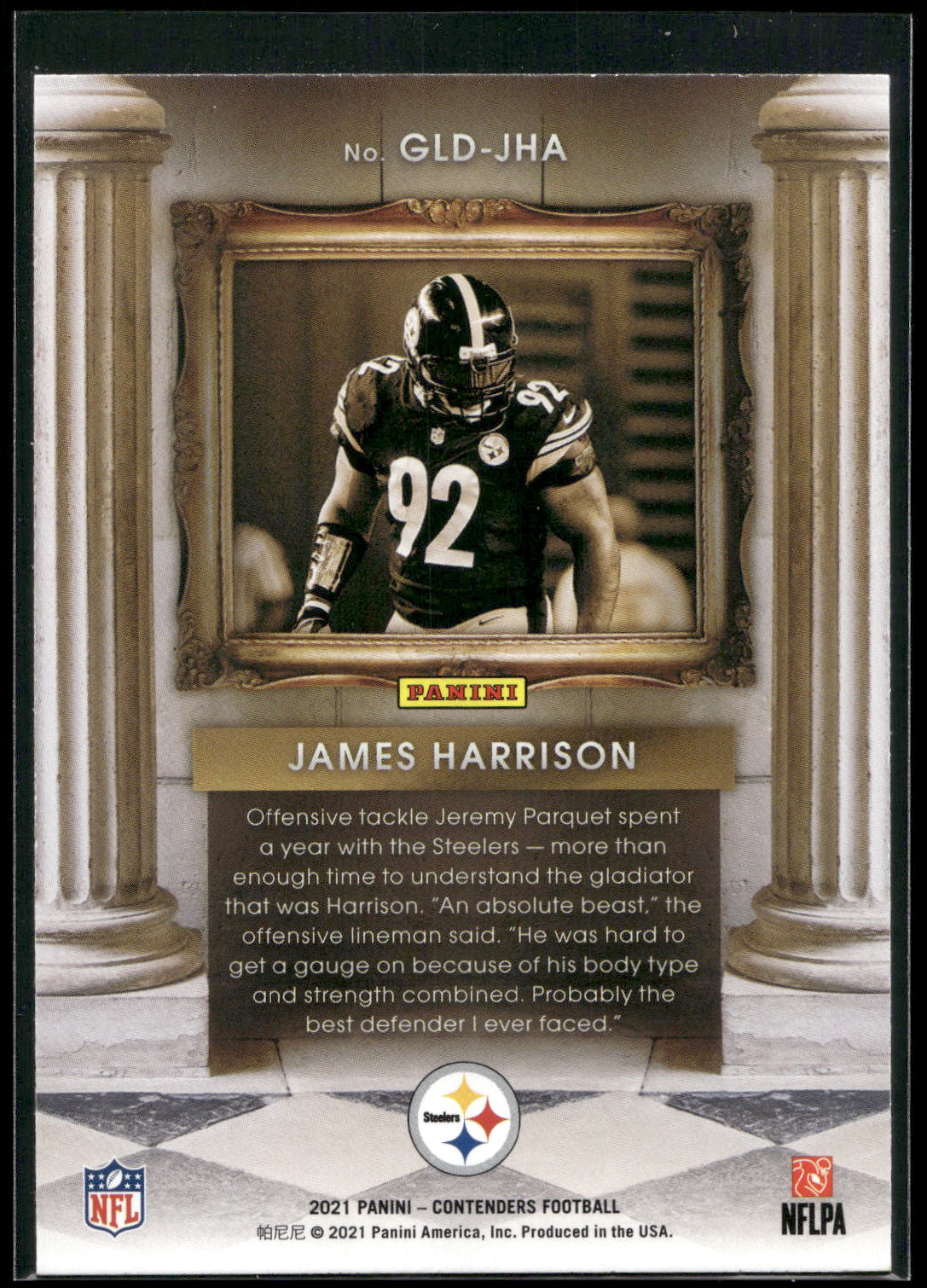 2021 Panini Contenders #GLD-JHA James Harrison Gladiators