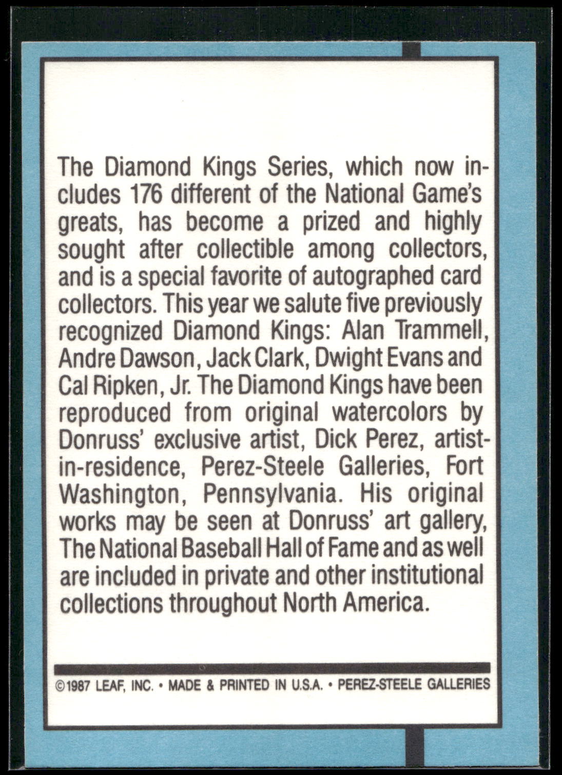 1988 Donruss #27 Diamond Kings Checklist 1-26