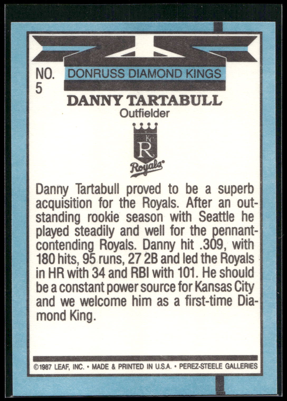 1988 Donruss #5 Danny Tartabull
