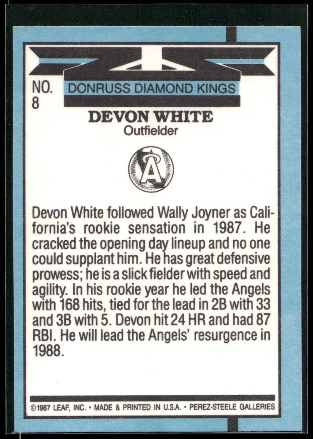 1988 Donruss #8 Devon White