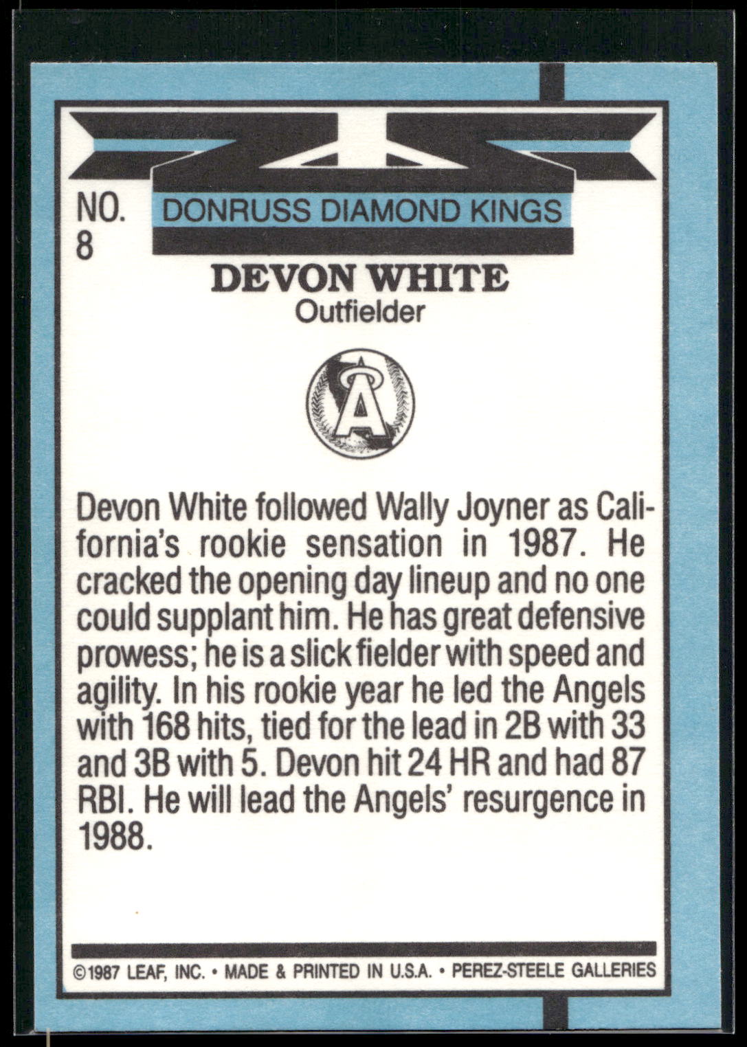 1988 Donruss #8 Devon White