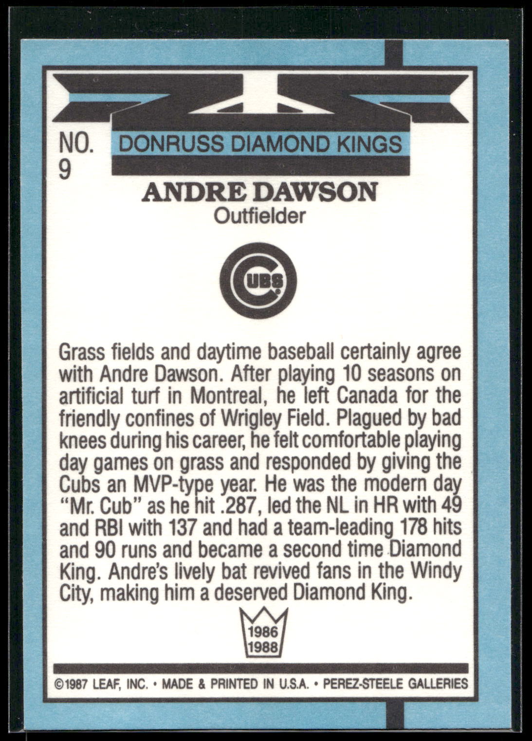 1988 Donruss #9 Andre Dawson