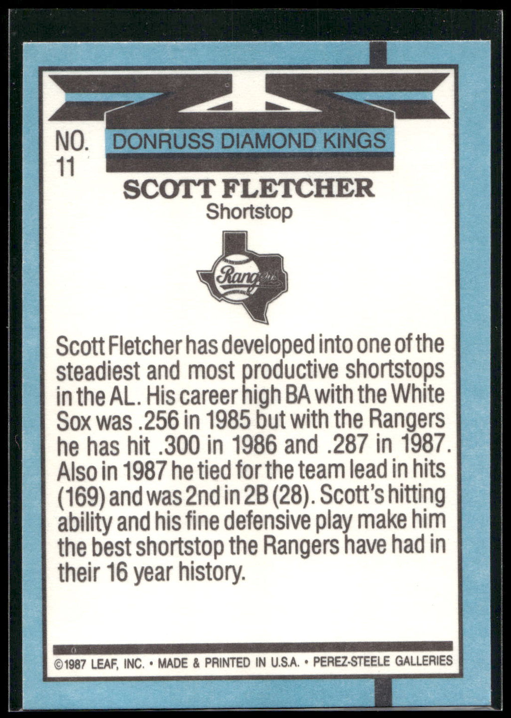 1988 Donruss #11 Scott Fletcher