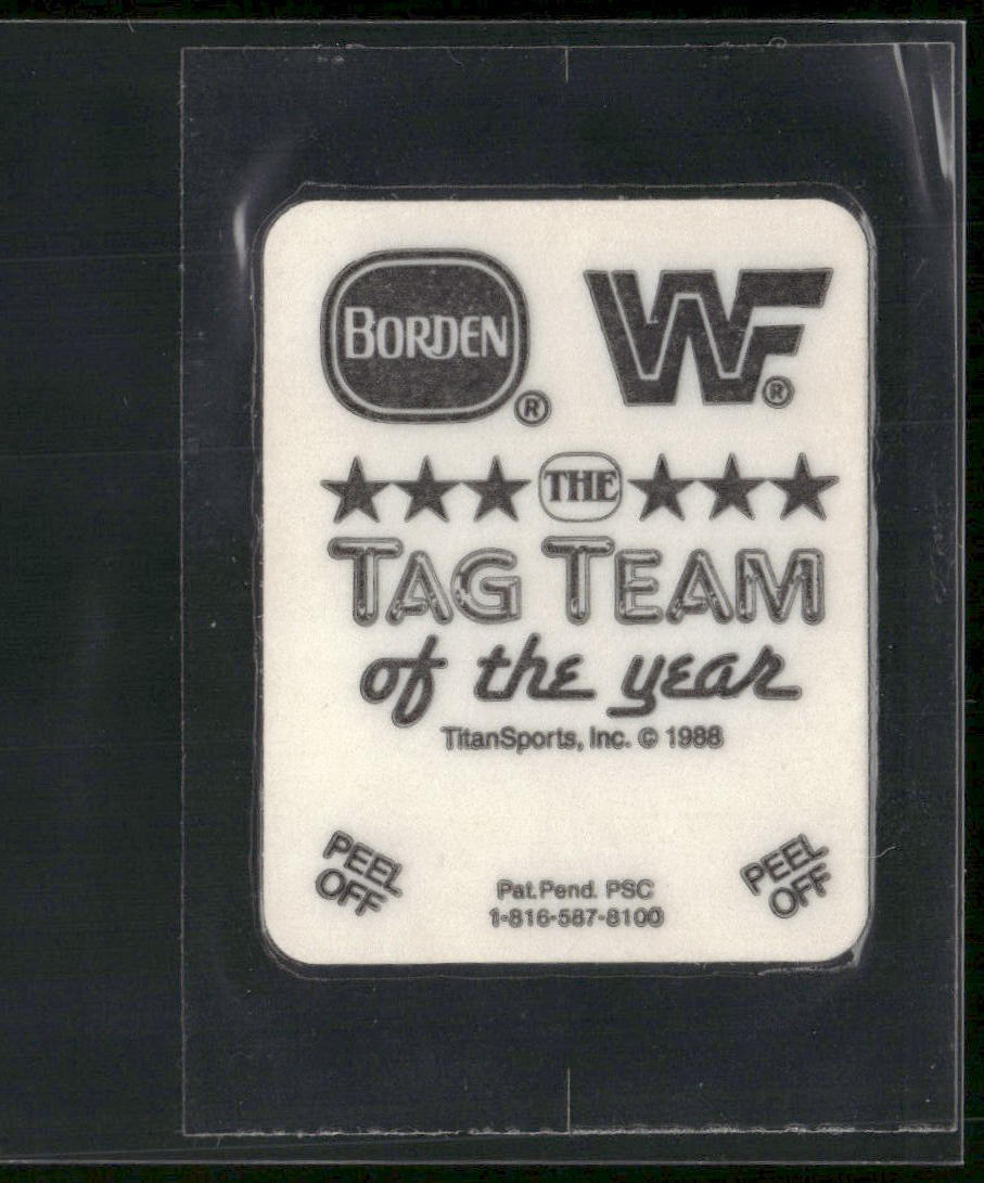 1988 Borden WWF Tag Team of the Year Stickers #NNO Smash and Ax - Demolition