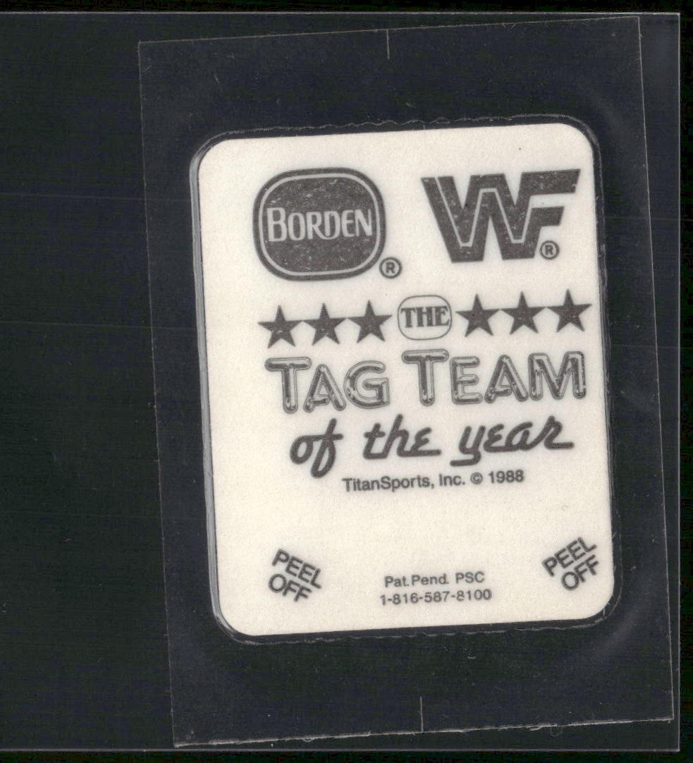 1988 Borden WWF Tag Team of the Year Stickers #NNO The British Bulldogs