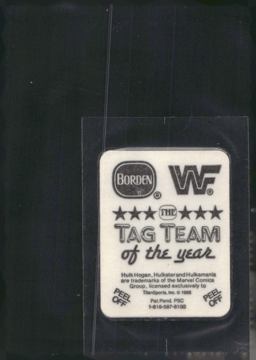 1988 Borden WWF Tag Team of the Year Stickers #NNO Hulk Hogan