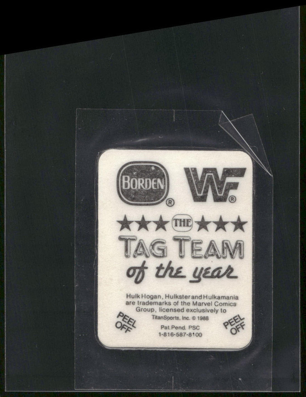 1988 Borden WWF Tag Team of the Year Stickers #NNO Hulk Hogan