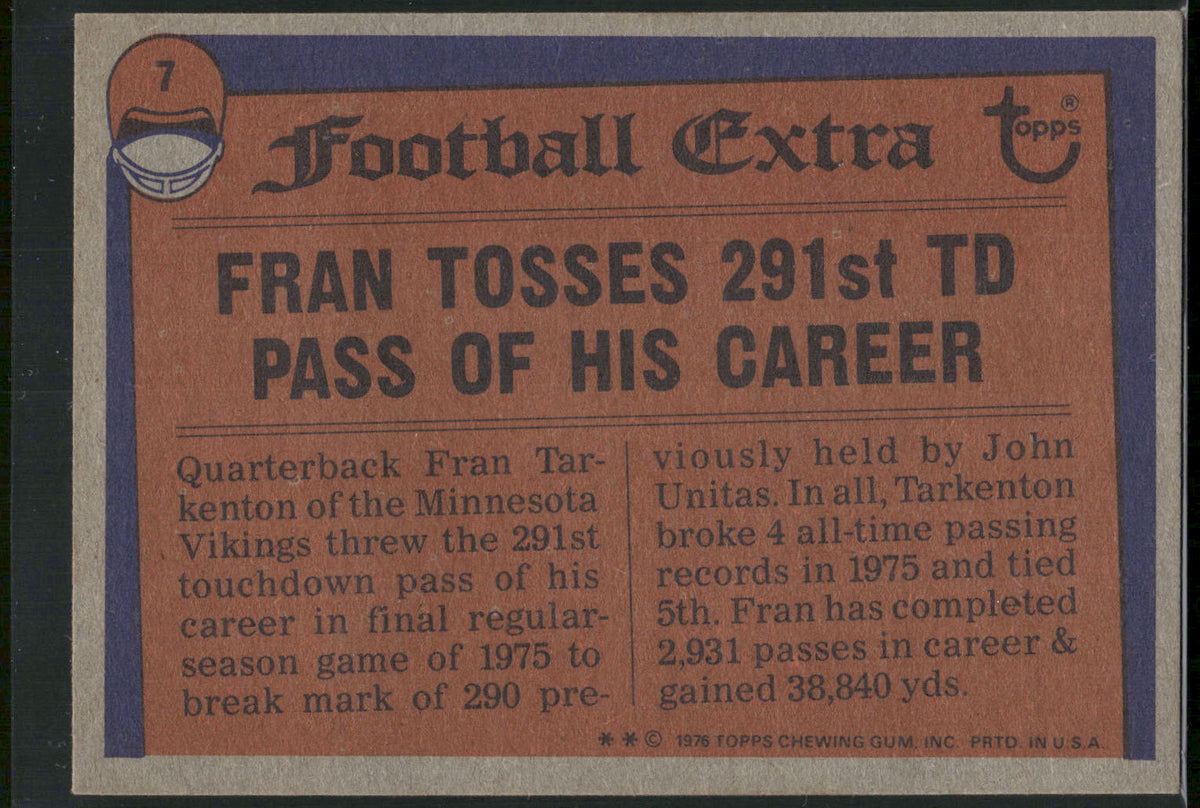 1976 Topps #7 Fran Tarkenton