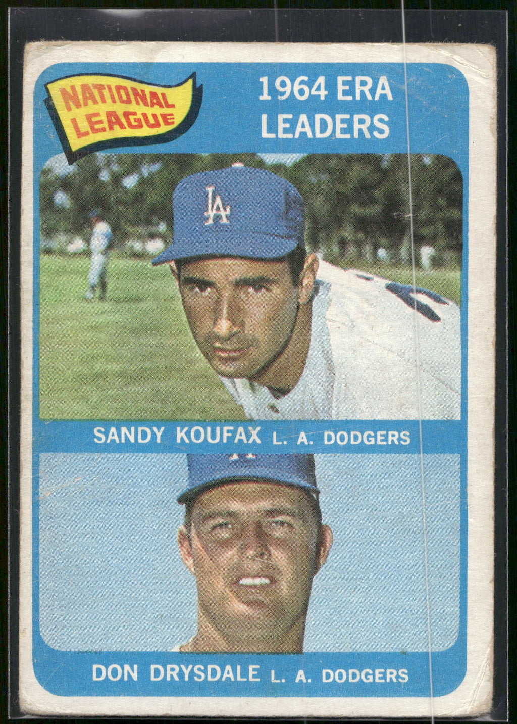 1965 Topps #8 National League 1964 ERA Leaders (Sandy Koufax / Don Drysdale)