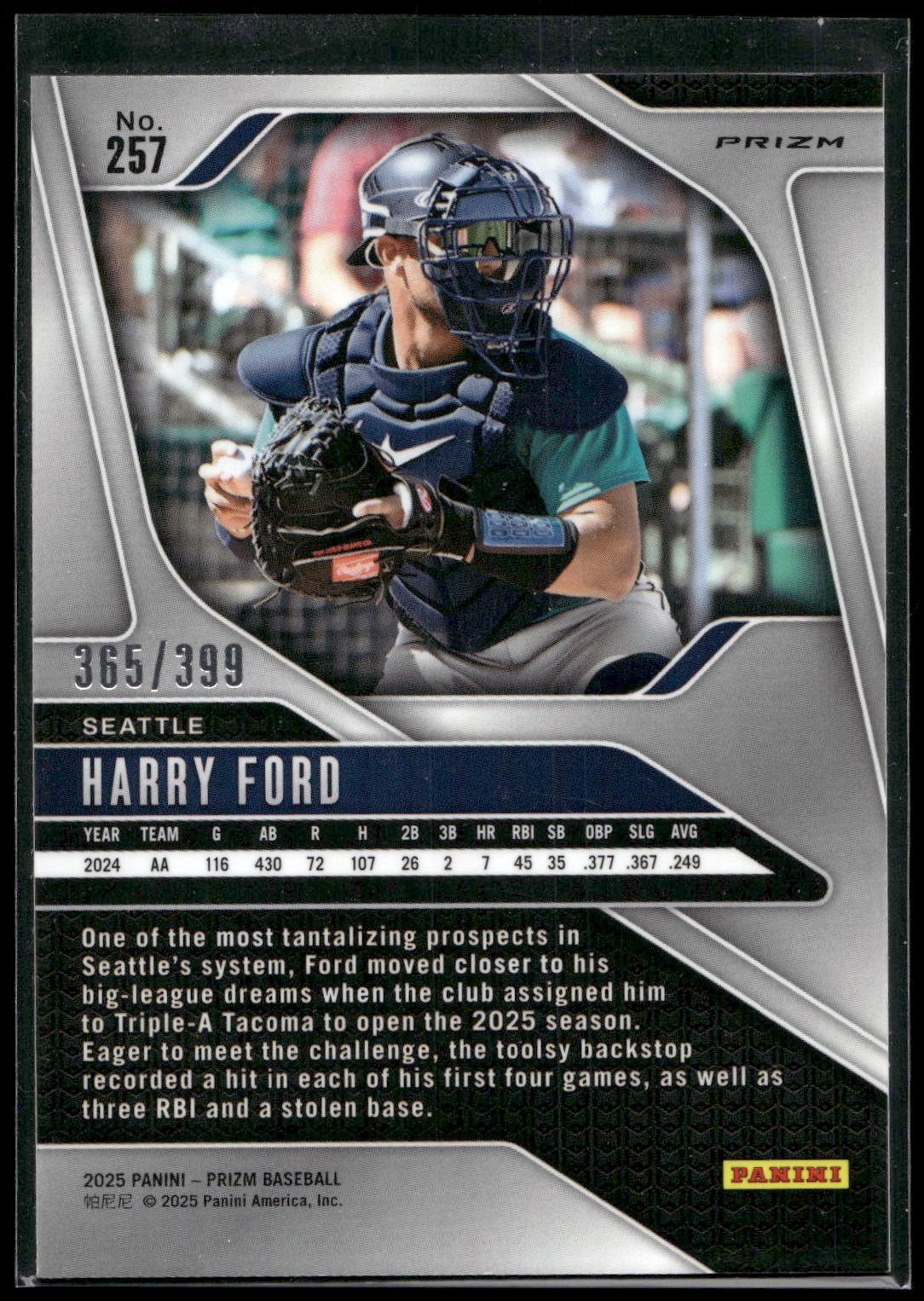 2025 Panini Prizm #257 Harry Ford Red Pulsar Prizms #/399