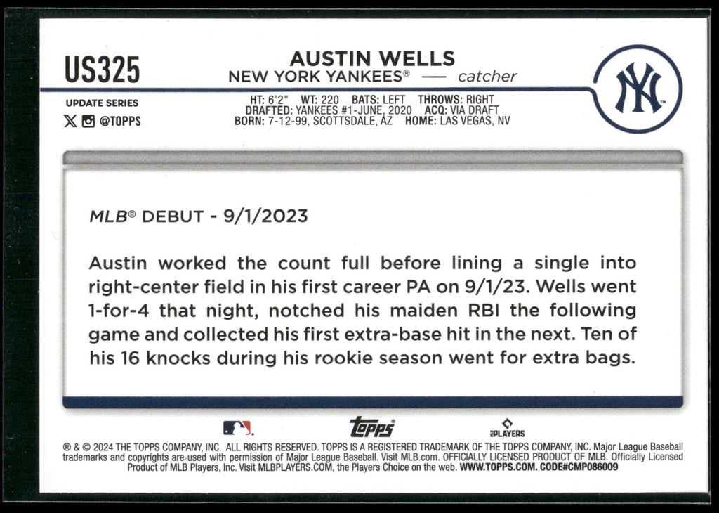 2024 Topps Update #US325 Austin Wells