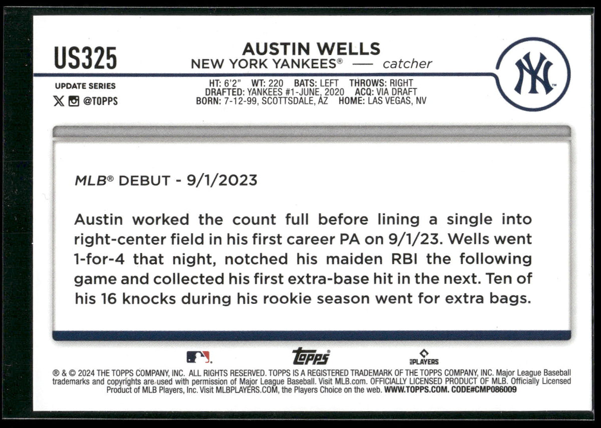 2024 Topps Update #US325 Austin Wells