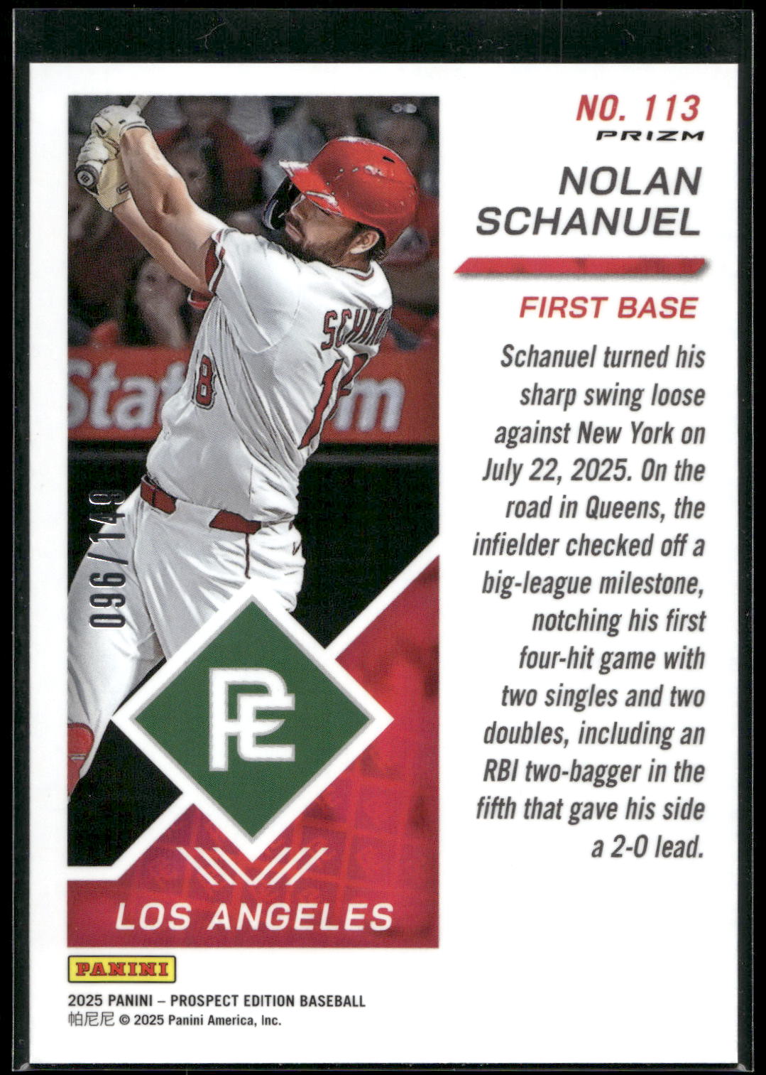 2025 Panini Prospect Edition #113 Nolan Schanuel