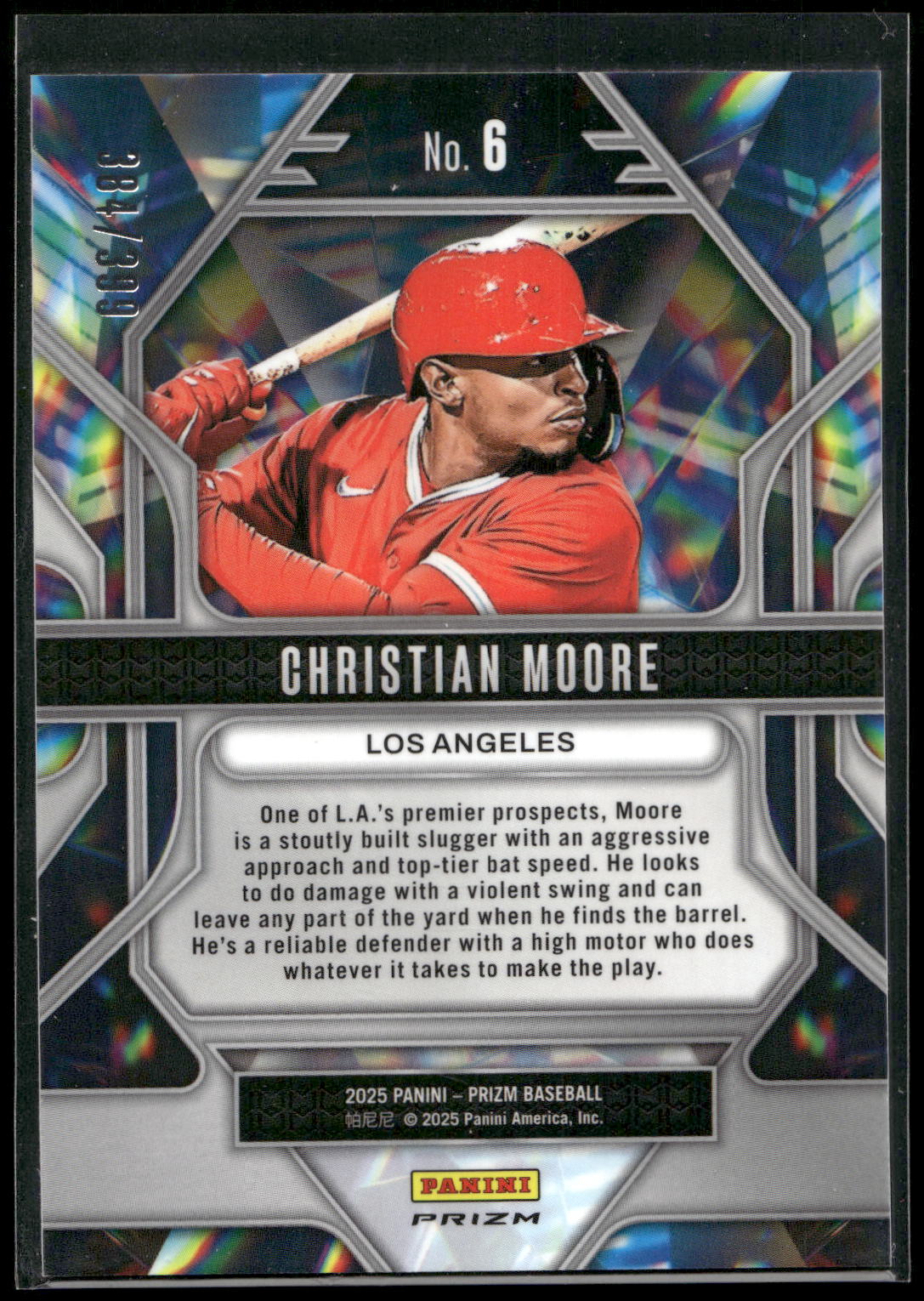 2025 Panini Prizm #6 Christian Moore Prizmatic Orange Prizms #/399