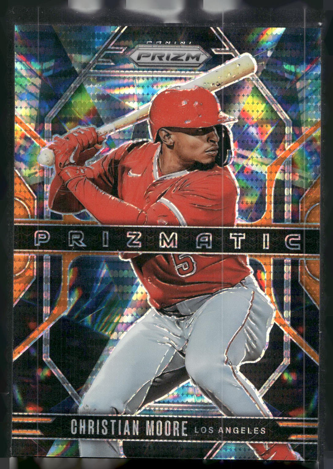 2025 Panini Prizm #6 Christian Moore Prizmatic Orange Prizms #/399