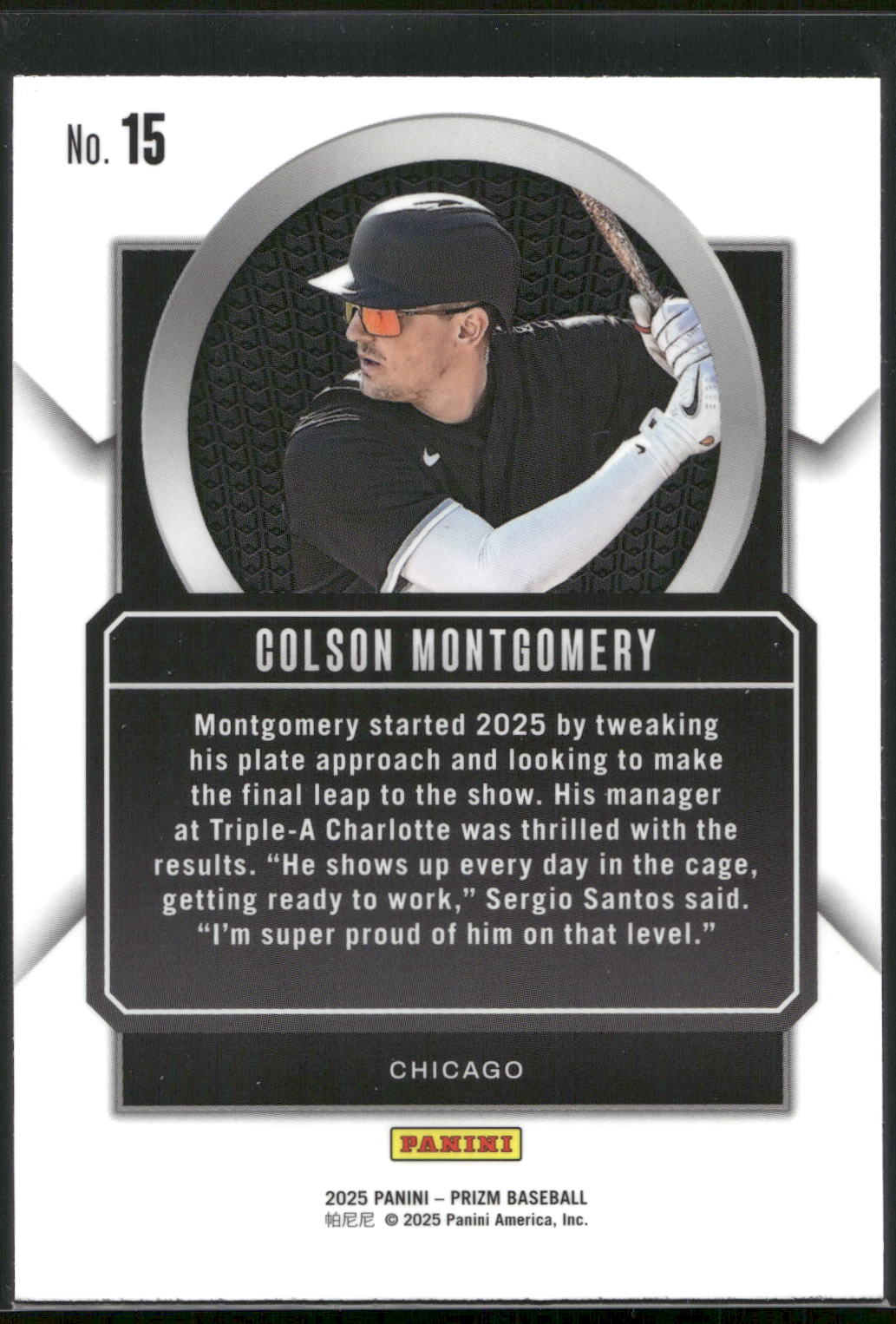 2025 Panini Prizm #15 Colson Montgomery Talisman