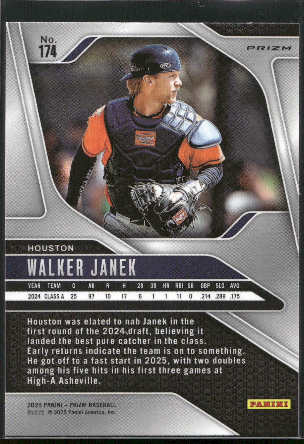 2025 Panini Prizm #174 Walker Janek Blue Ice Prizms