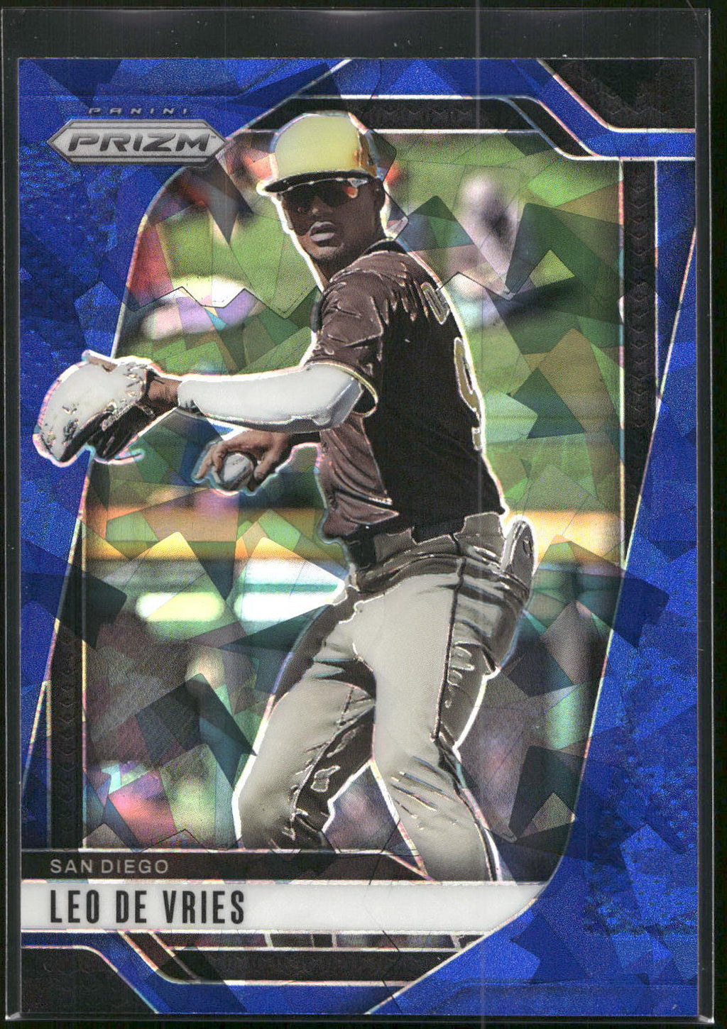 2025 Panini Prizm #47 Leo De Vries Blue Ice Prizms