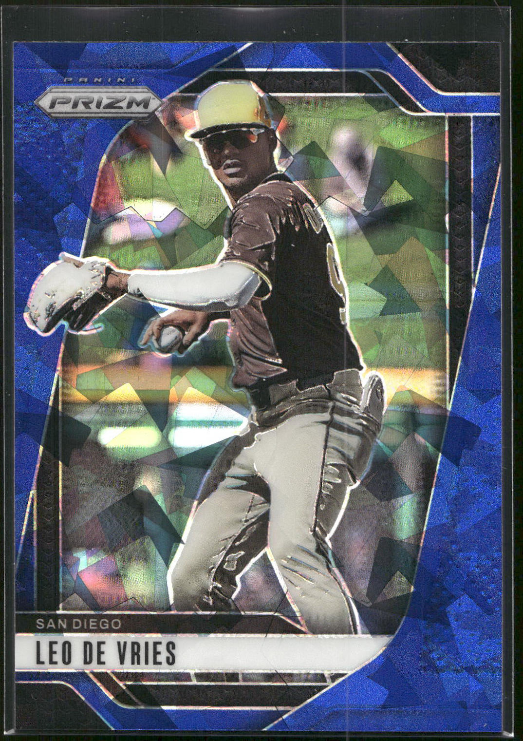 2025 Panini Prizm #47 Leo De Vries Blue Ice Prizms