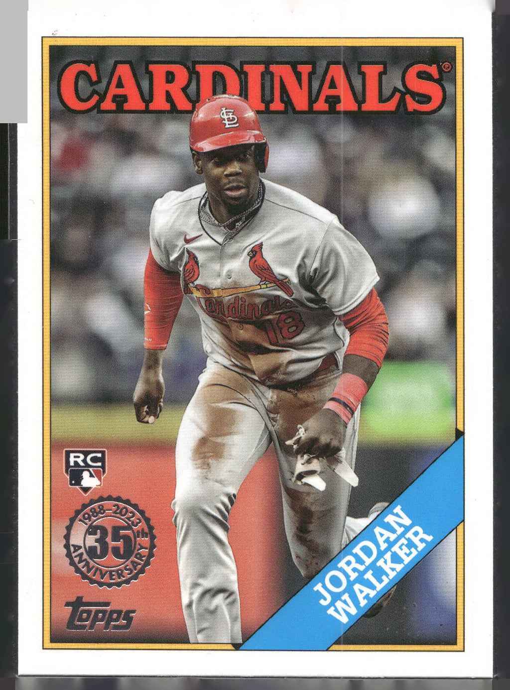 2023 Topps Update #88US-49 Jordan Walker 1988 Topps Baseball 35th Anniversary