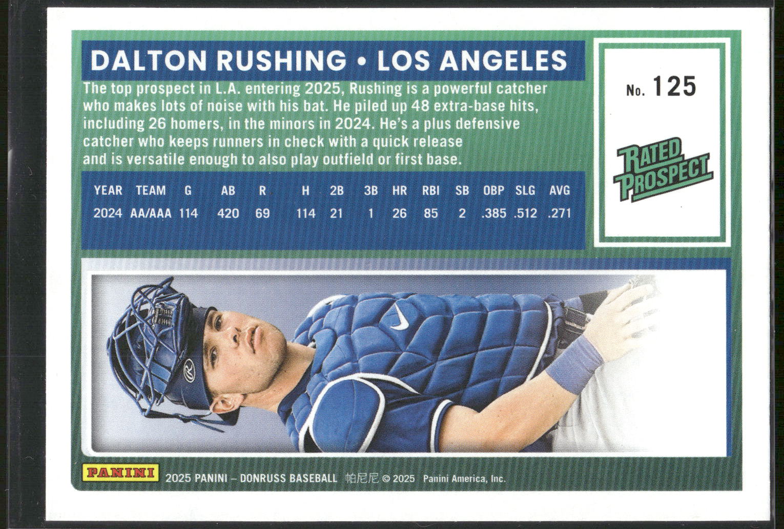 2025 Donruss #125 Dalton Rushing