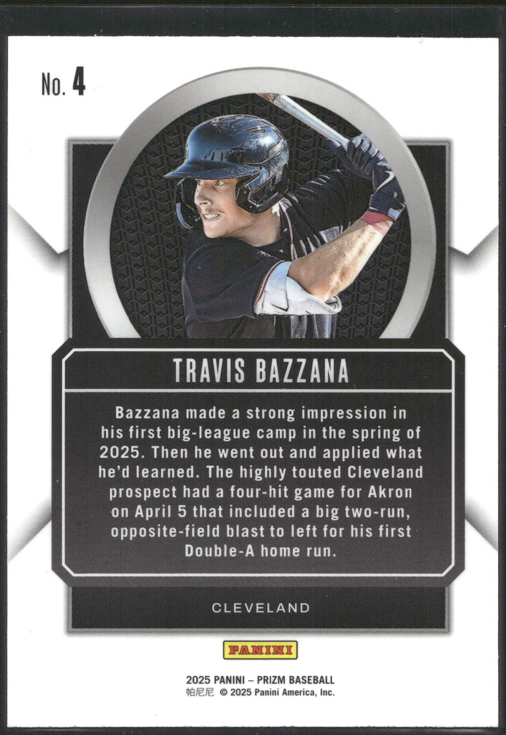 2025 Panini Prizm #4 Travis Bazzana Talisman