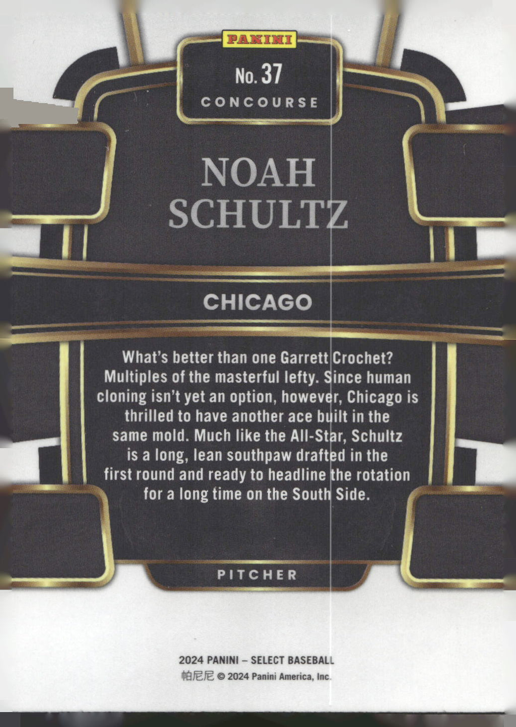 2024 Panini Select #37 Noah Schultz