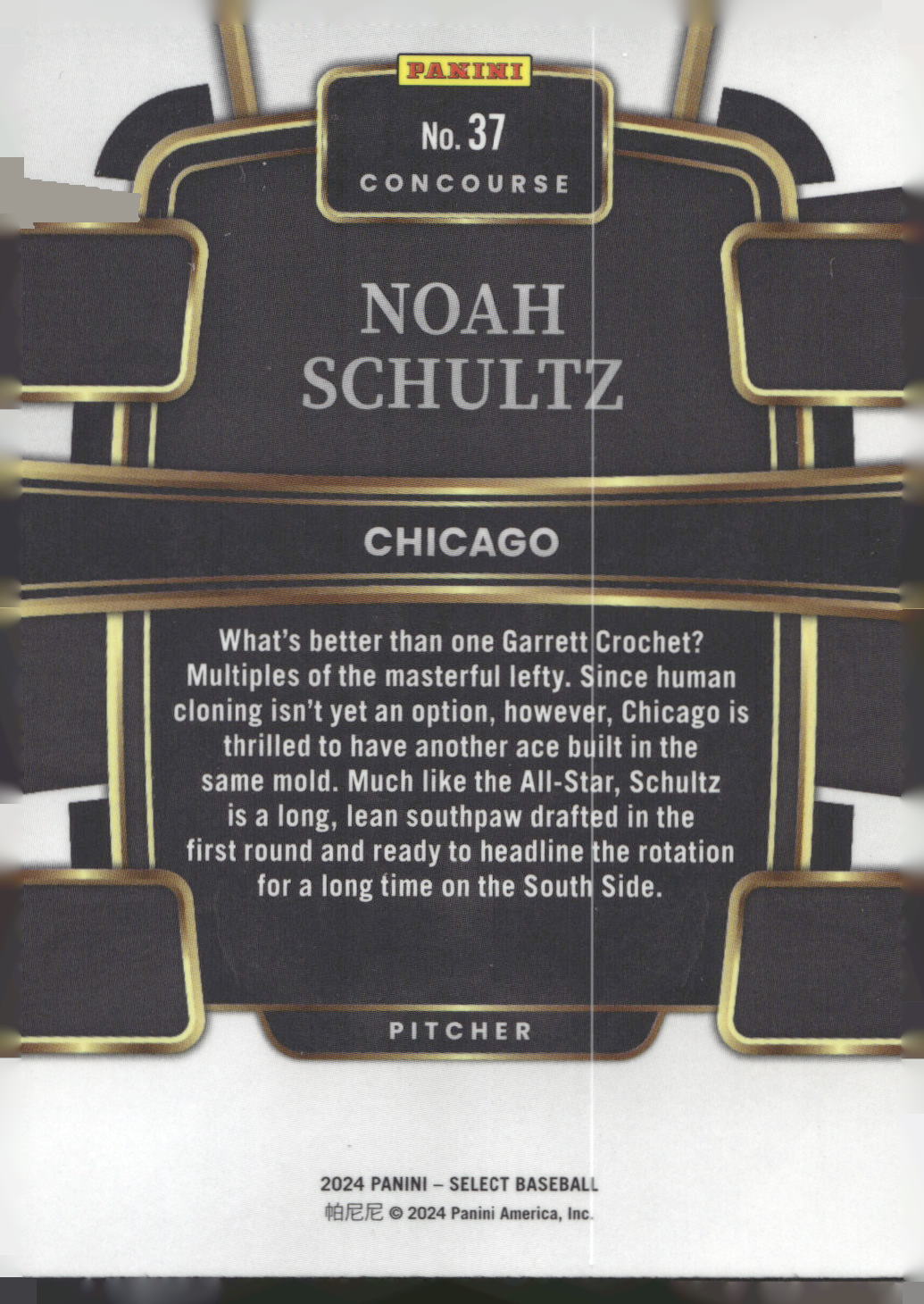 2024 Panini Select #37 Noah Schultz