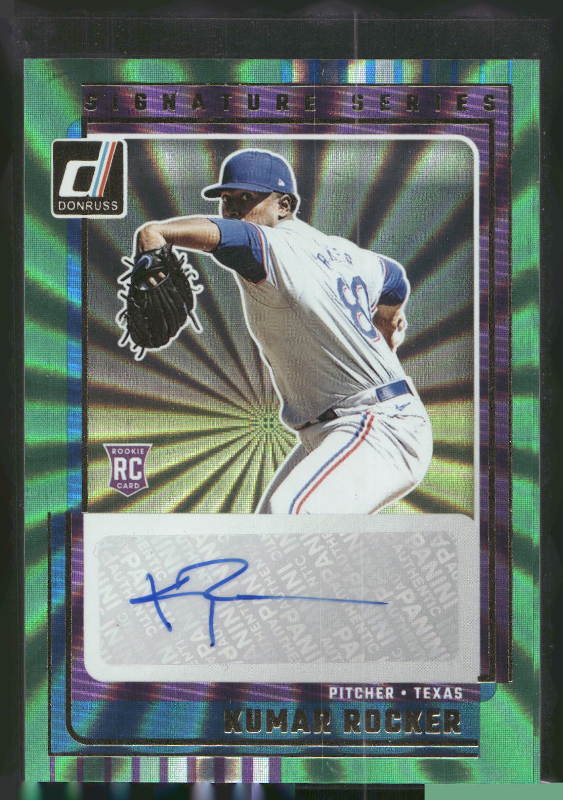 2025 Donruss #SG-KMR Kumar Rocker Signature Series Green Laser