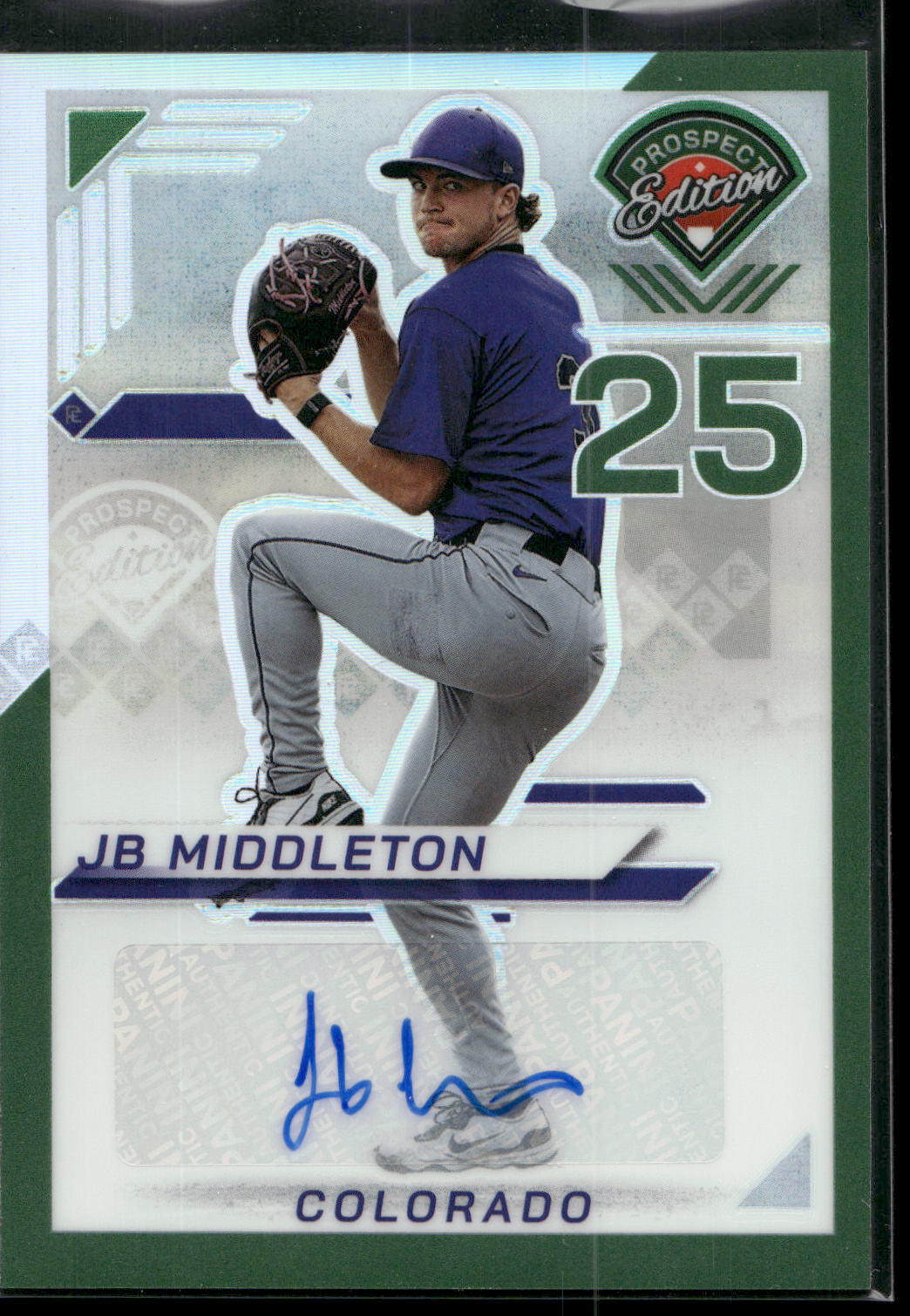 2025 Panini Prospect #168 JB Middleton Holo Prospect Ticket Signatures - Green