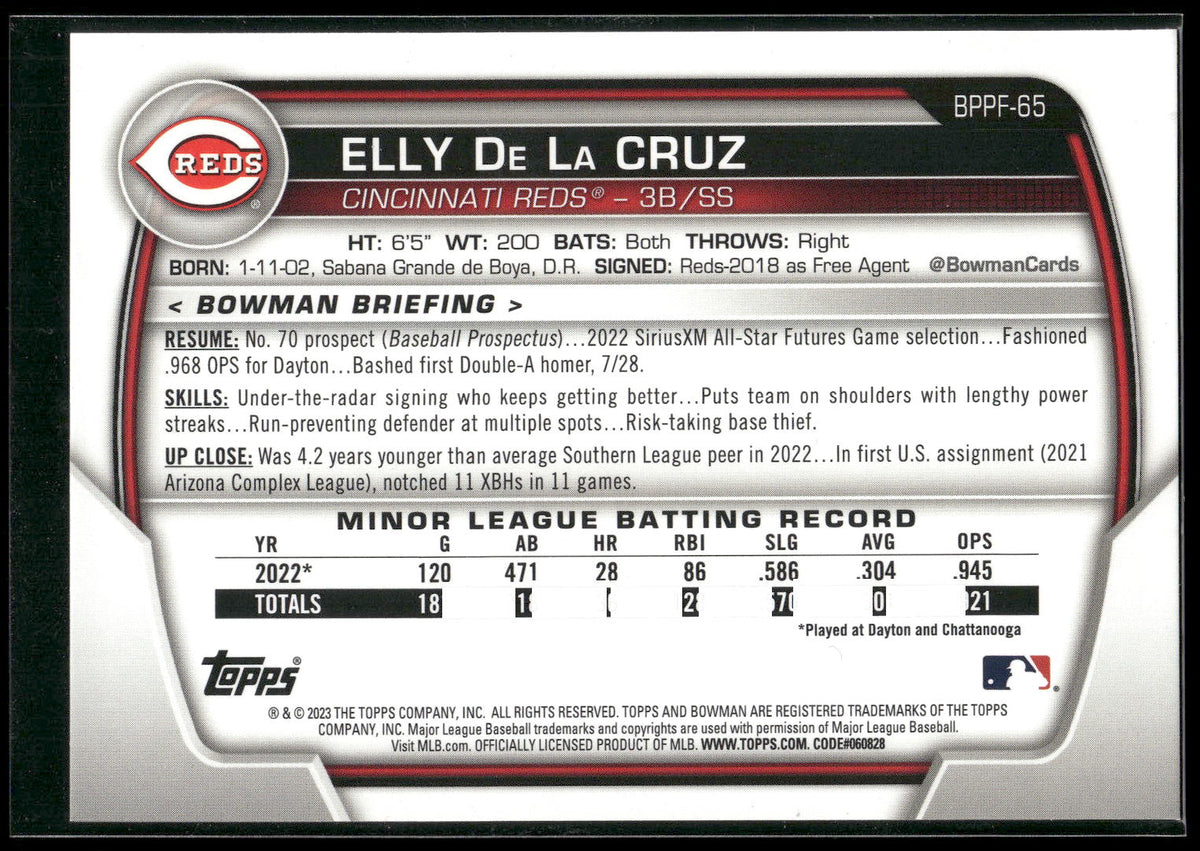2023 Bowman 1st Edition #BPPF-65 Elly De La Cruz