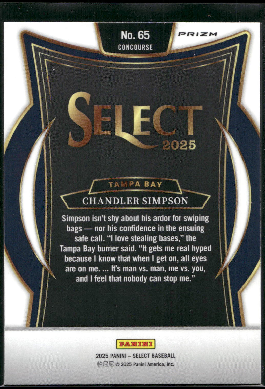 2025 Panini Select #65 Chandler Simpson Silver Prizms