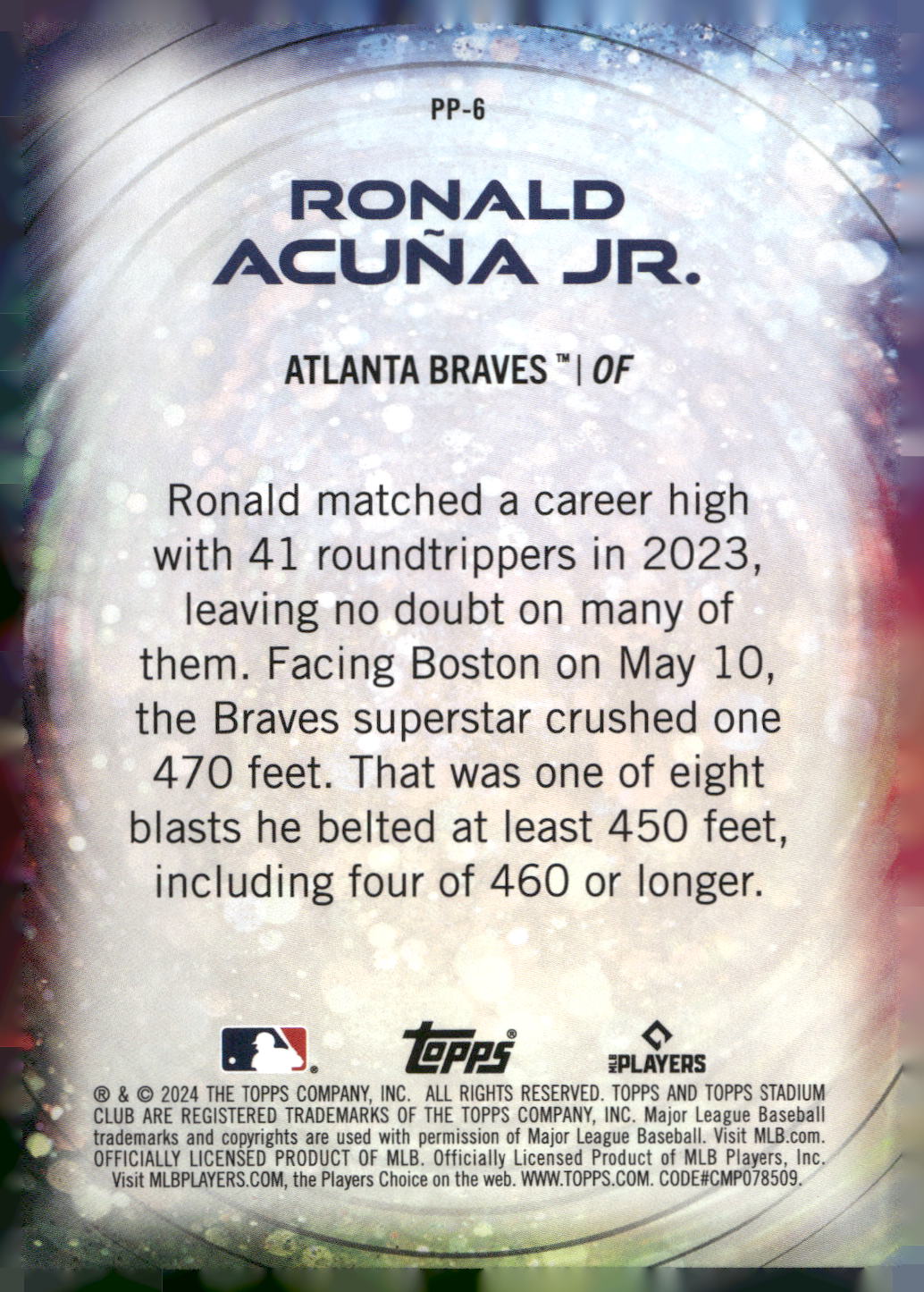 2024 Stadium Club #PP-6 Ronald Acuña Jr. Power Packed