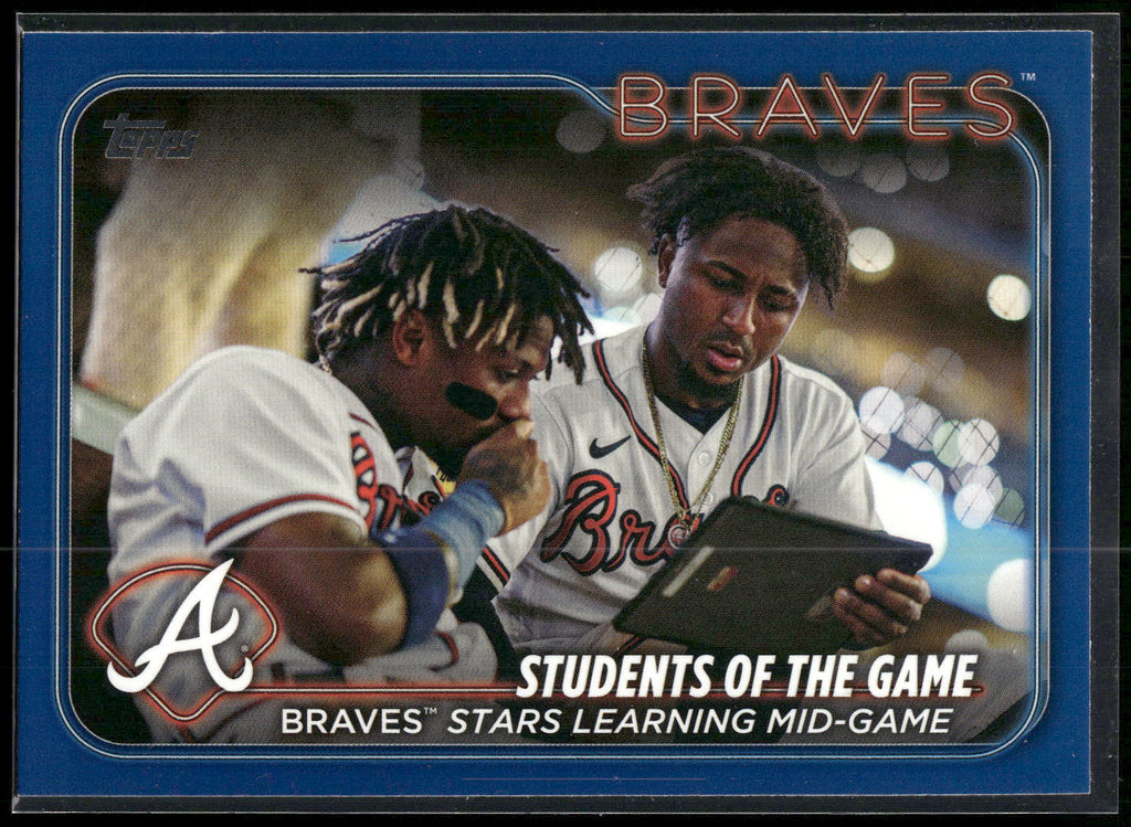 2024 Topps #70 Students of the Game: Braves Stars Learning Mid-Game Royal Blue