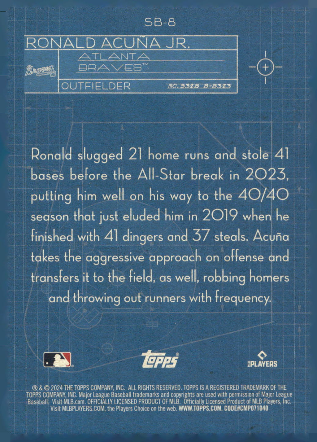 2024 Topps #SB-8 Ronald Acuña Jr. Superstar Blueprint