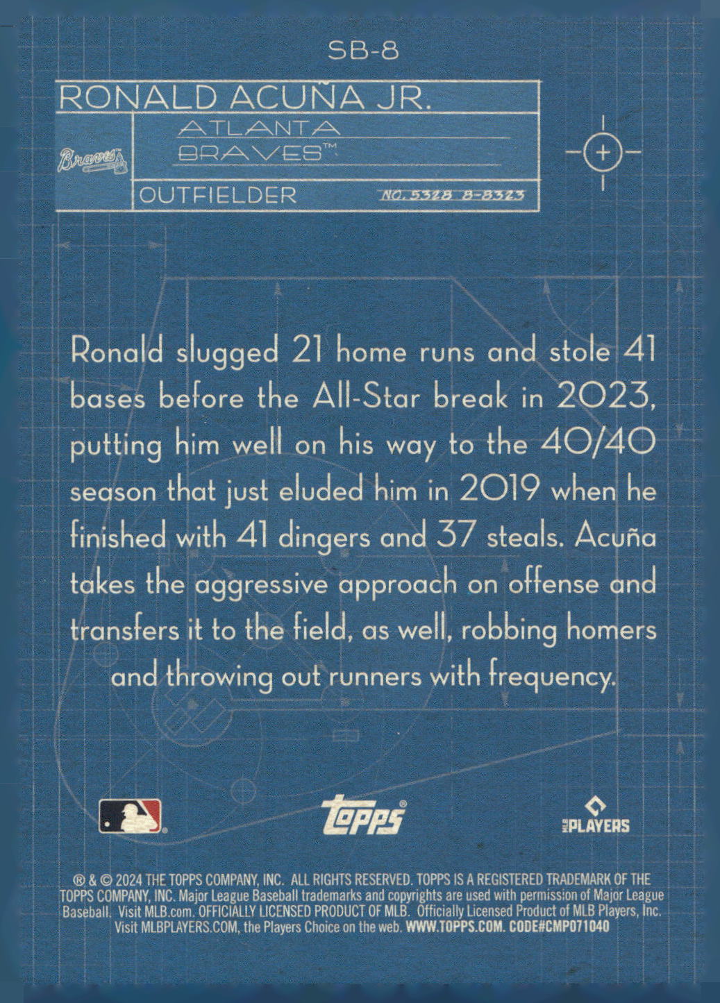 2024 Topps #SB-8 Ronald Acuña Jr. Superstar Blueprint