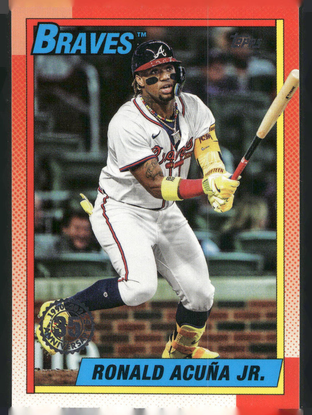 2025 Topps #T90-75 Ronald Acuña Jr. 1990 Topps Baseball 35th