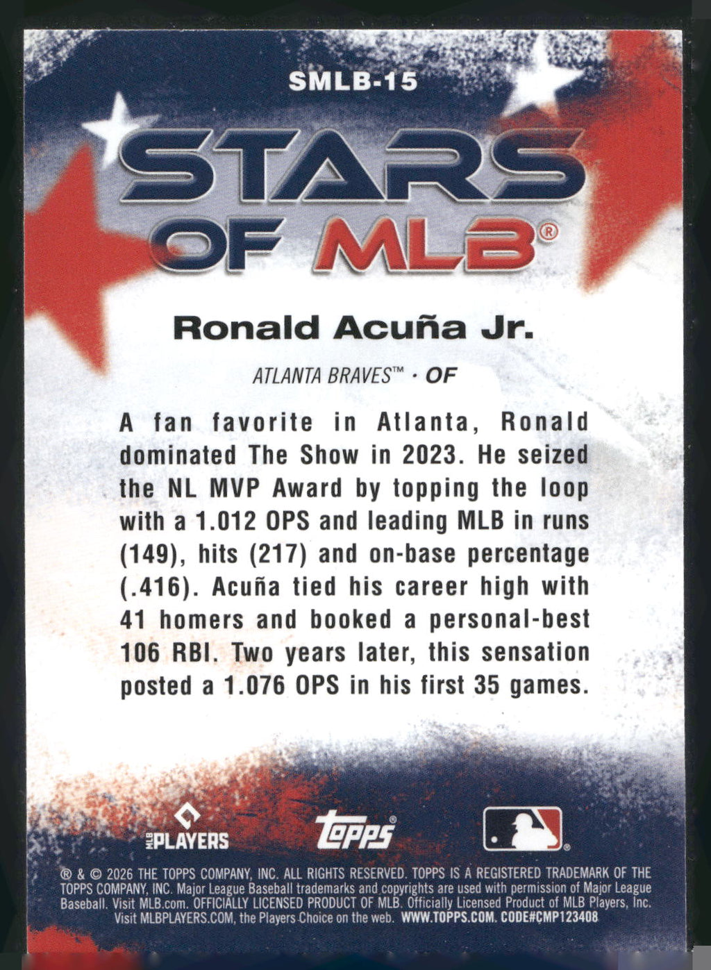 2026 Topps #SMLB-15 Ronald Acuña Jr. Stars of MLB