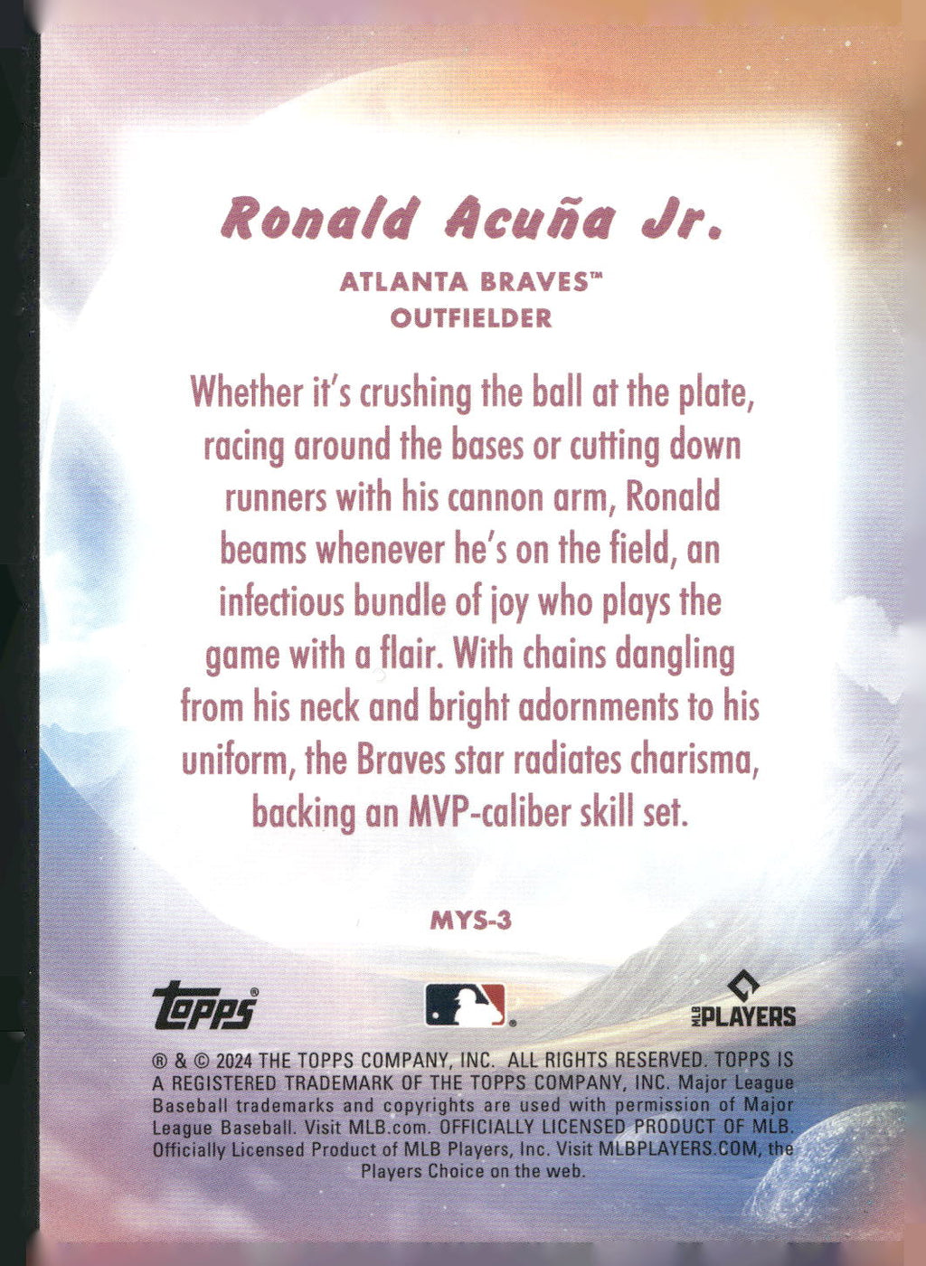 2024 Topps Update #MYS-3 Ronald Acuña Jr. Mystical