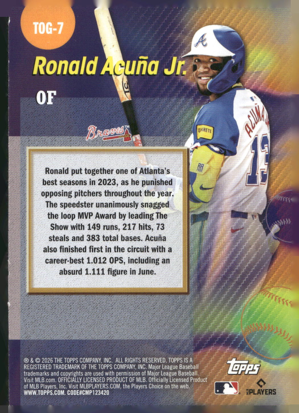 2026 Topps #TOG-7 Ronald Acuña Jr. Titans of the Game