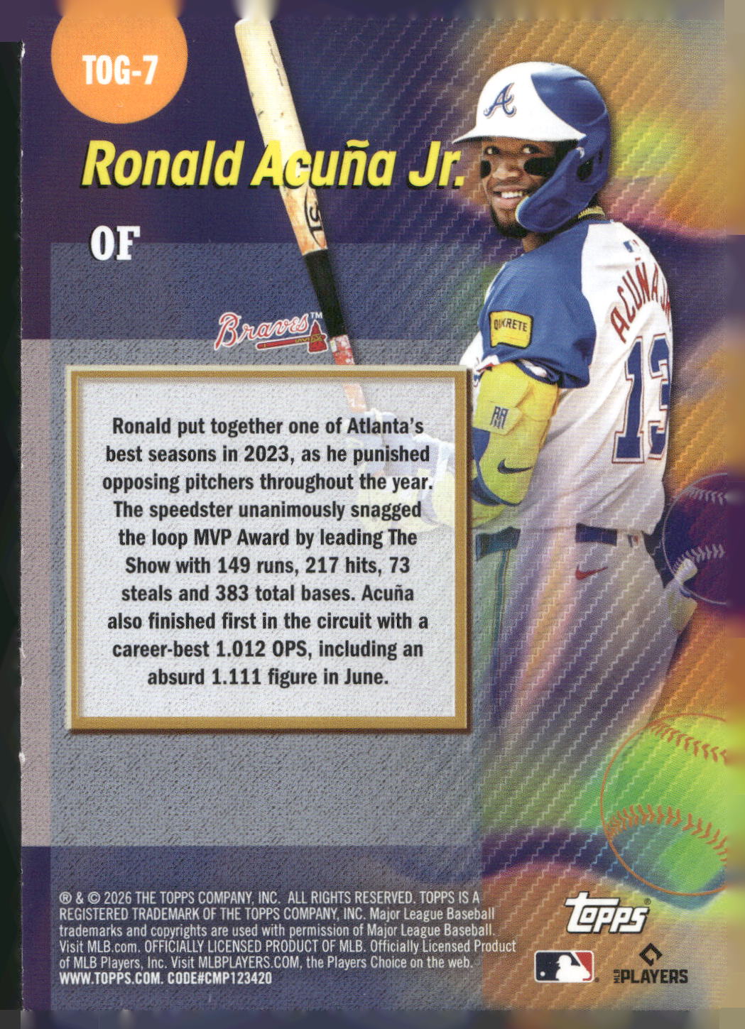 2026 Topps #TOG-7 Ronald Acuña Jr. Titans of the Game