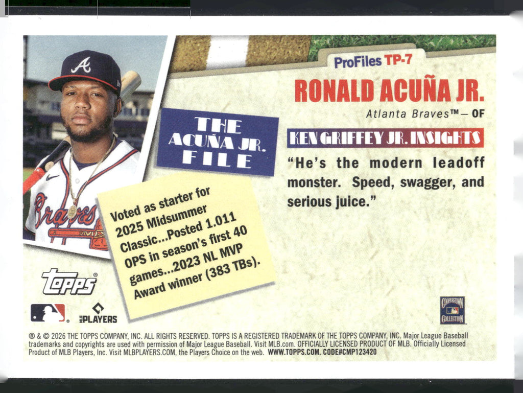 2026 Topps #TP-7 Ronald Acuña Jr. Profiles