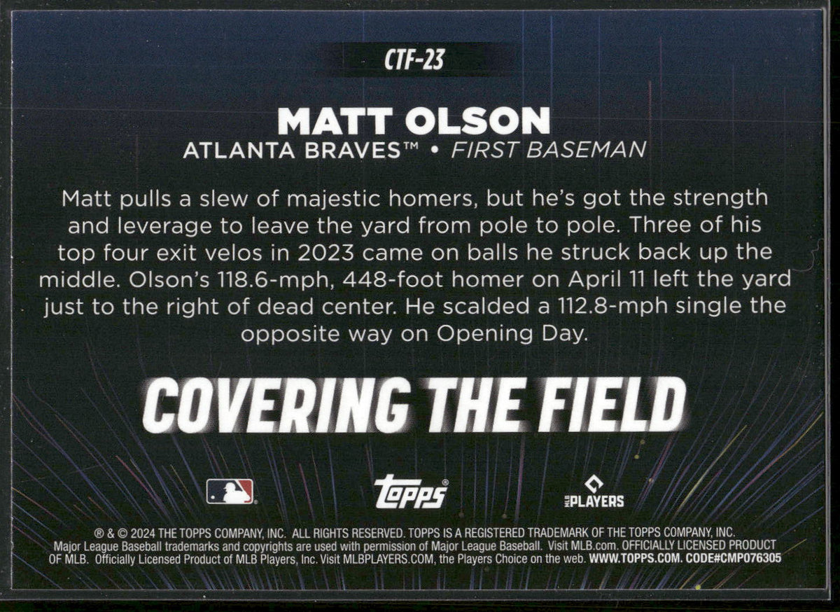 2024 Topps #CTF-23 Matt Olson Covering the Field