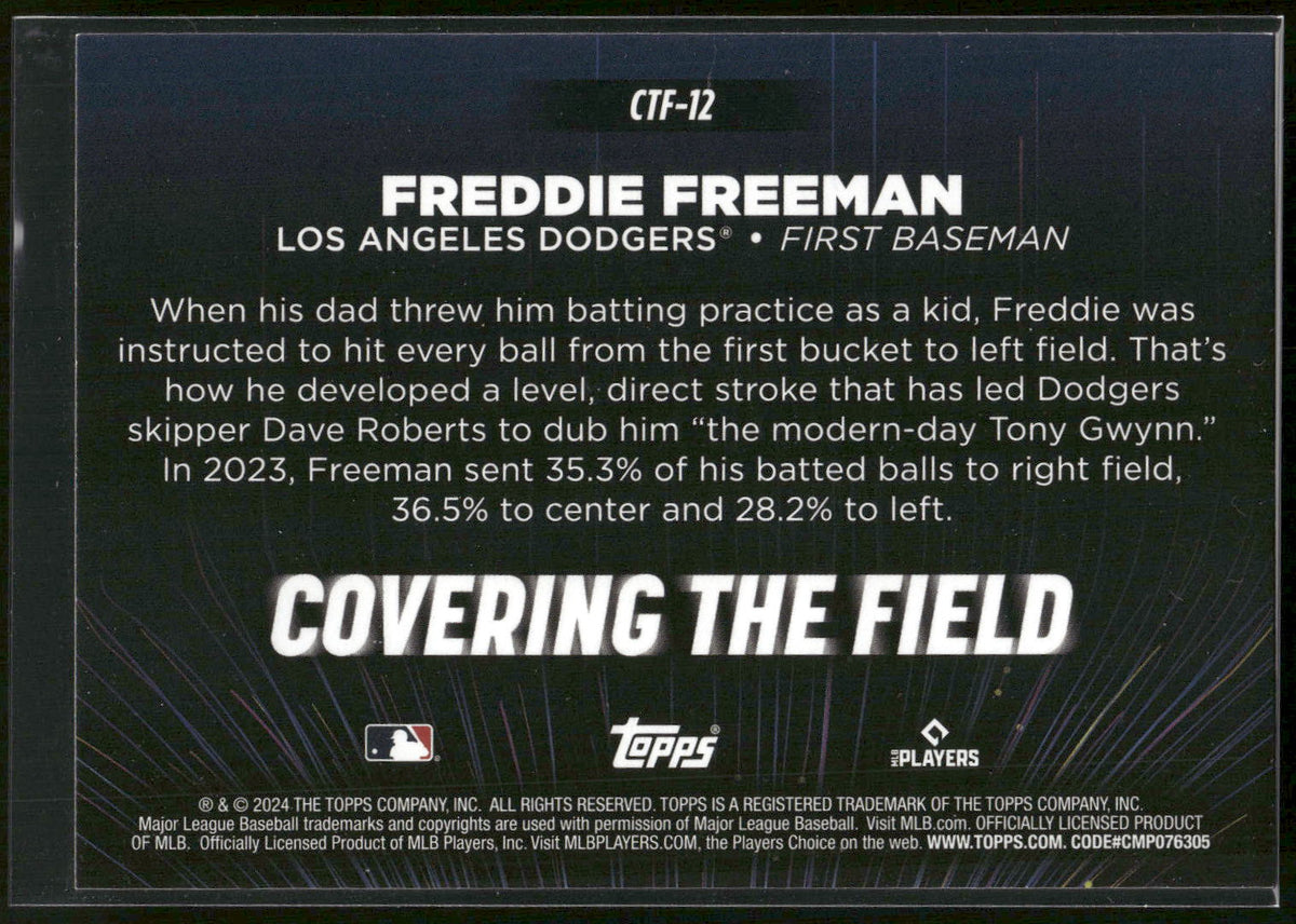2024 Topps #CTF-12 Freddie Freeman Covering the Field