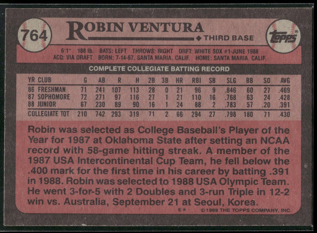 1989 Topps #764 Robin Ventura